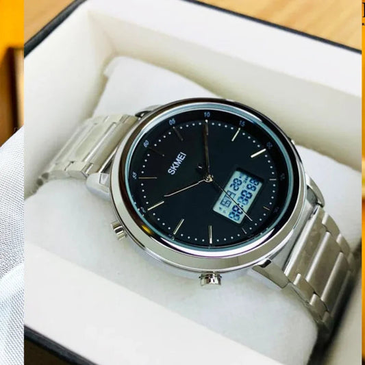 Skmei 1652 Dual Time Stainless Steel Watch – Original