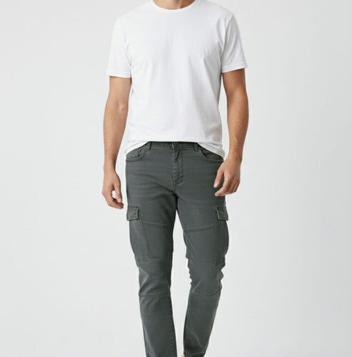 D&Co Men's Slim Fit Cargo Denim