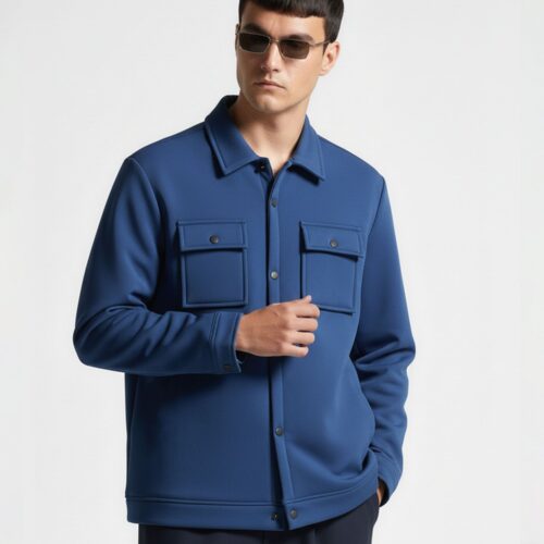 Dual Pocket Utility Jacket- Blue